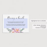 Floral themed baby shower bring a book instead of a card template by LittleSizzle