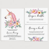 Unicorn themed baby shower invitation templates by LittleSizzle