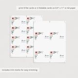 Floral Place Cards for Bridal Shower Table Decorations