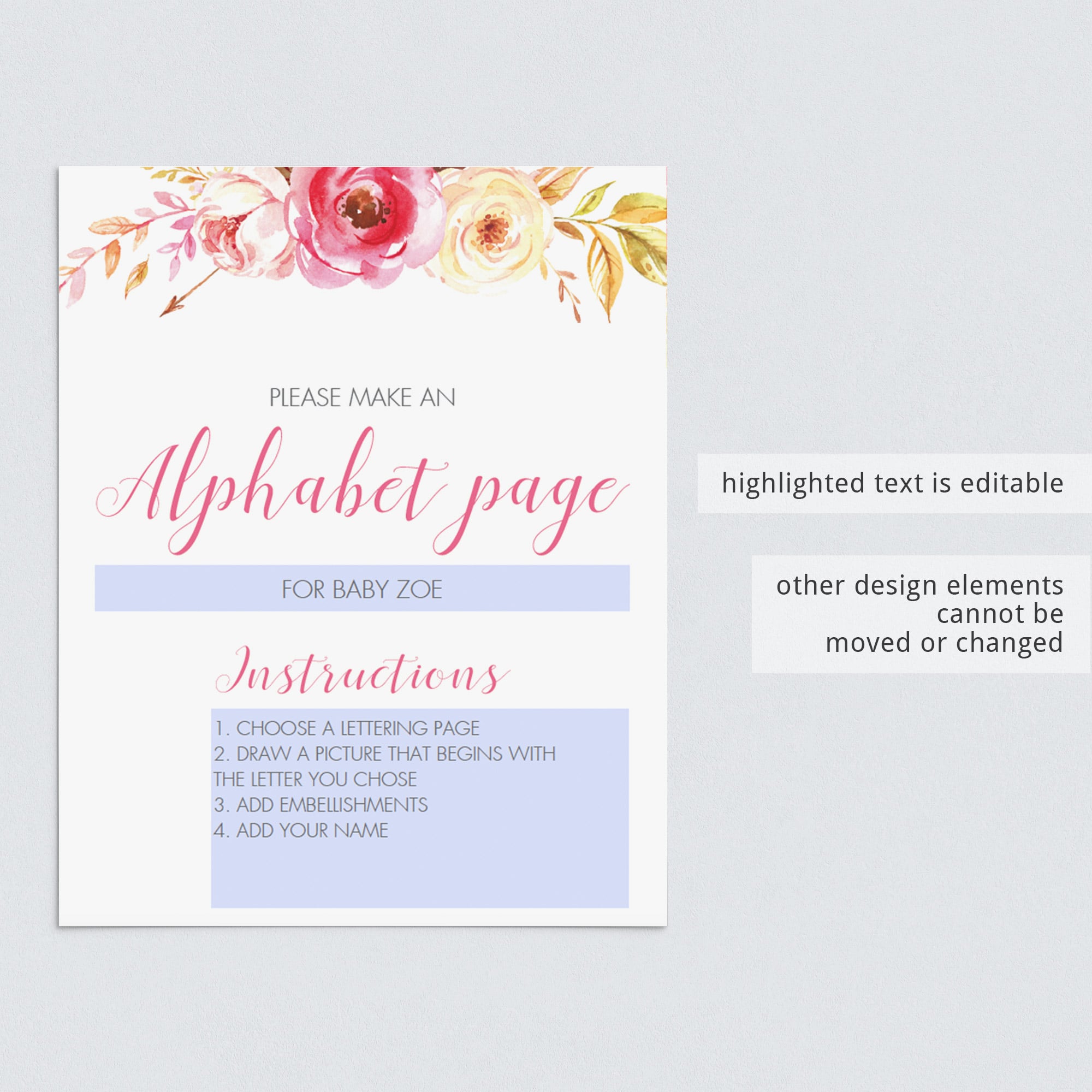 Pink floral baby shower decor by LittleSizzle