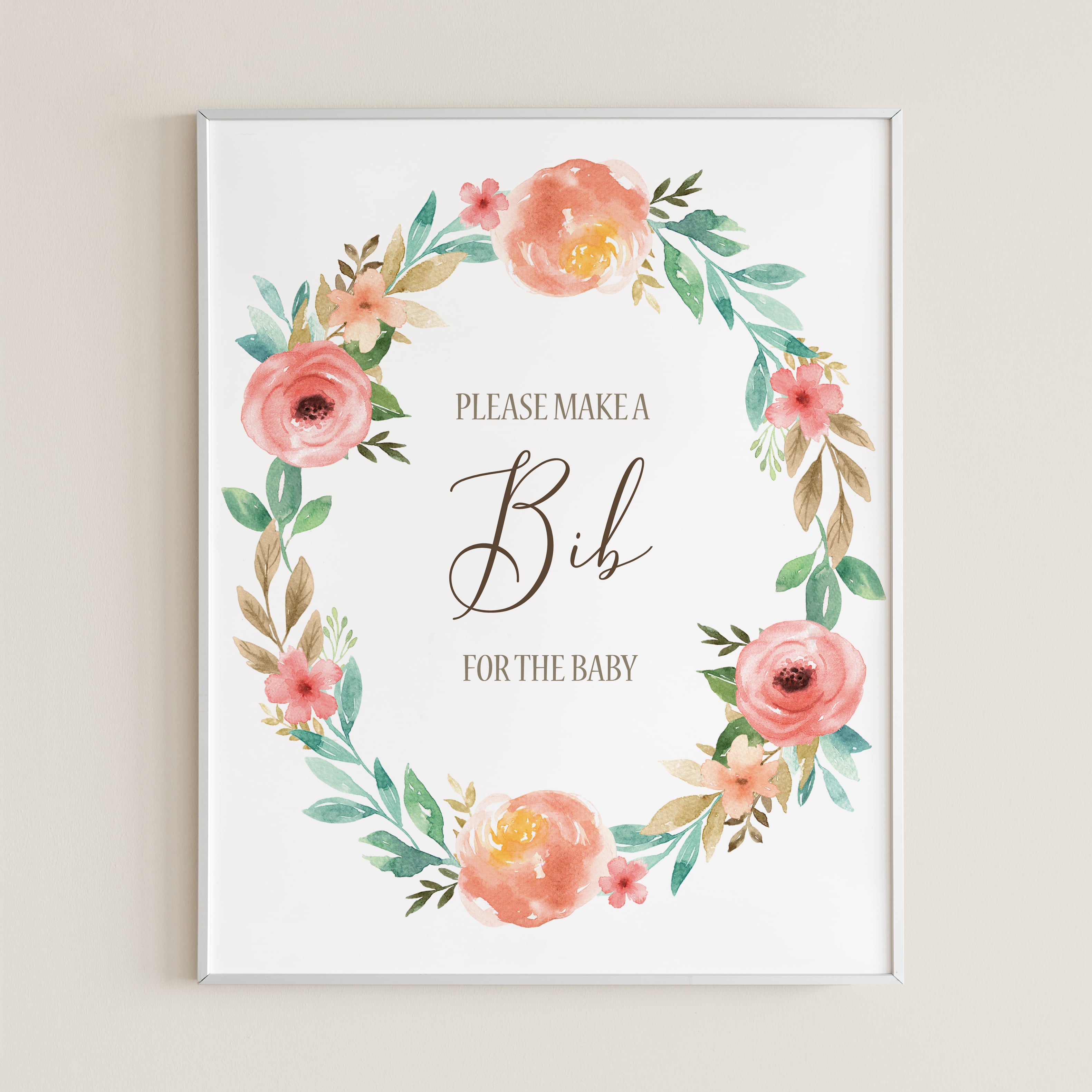 Girl Baby Shower Bib Decorating Station Sign by LittleSizzle