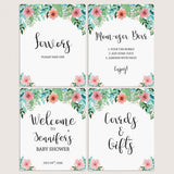 Floral Baby Shower Sign Pack Printable by LittleSizzle