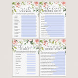 Floral baby shower game bundle for zoom by LittleSizzle