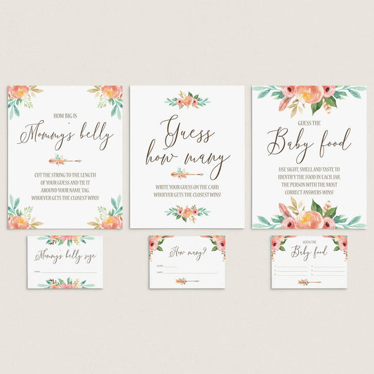 Boho Baby Shower Activities Guessing Games Set by LittleSizzle