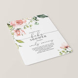 Blush Floral Baby Party Invitation and Cards DIY