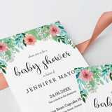 Floral Baby Shower Invitation Set Templates