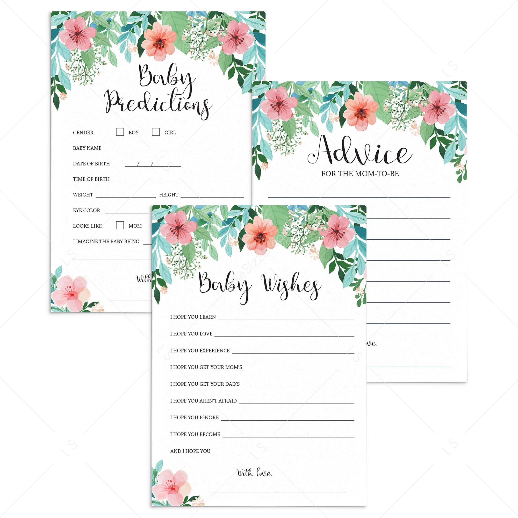 Floral Baby Shower Keepsakes by LittleSizzle