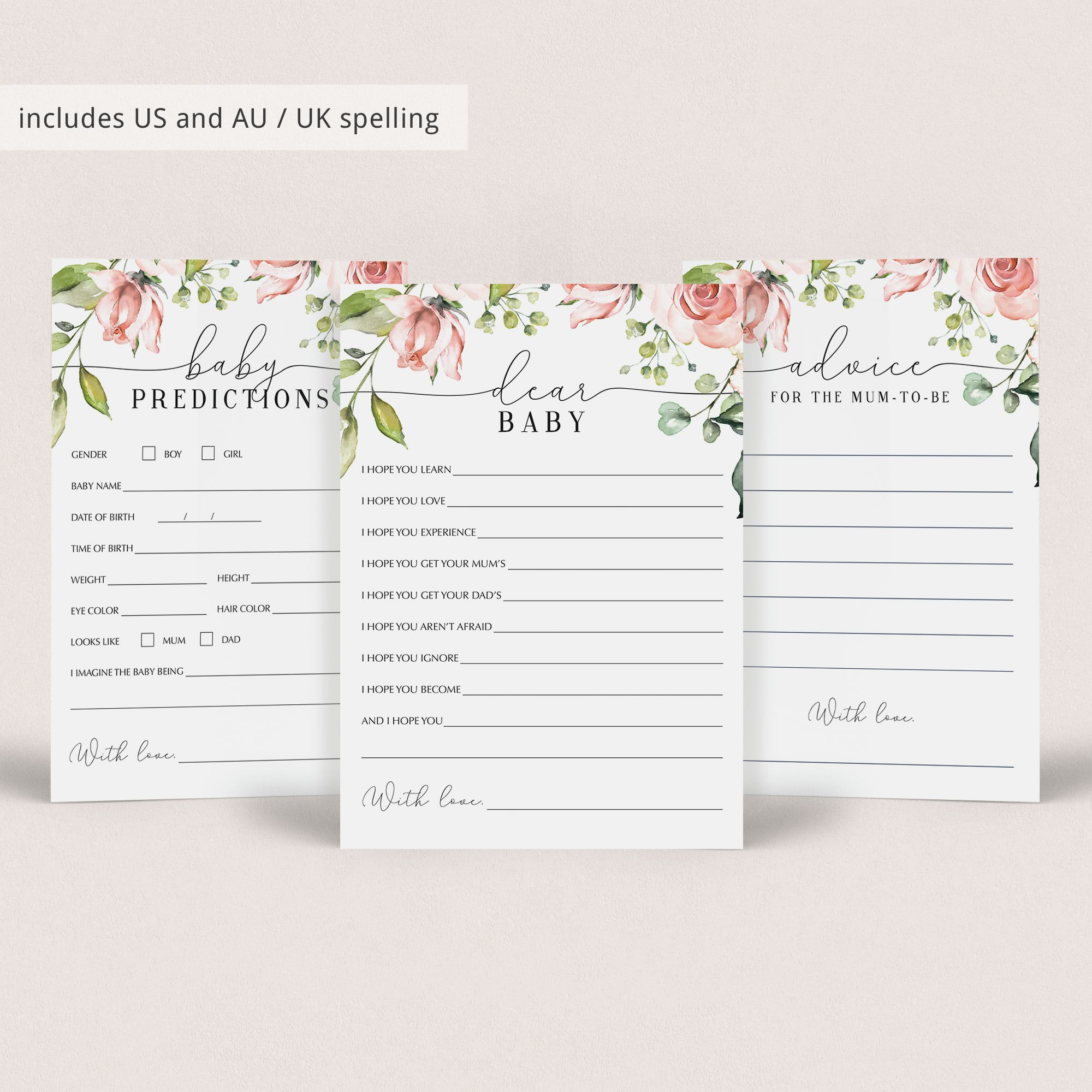Floral baby shower keepsakes for mum by LittleSizzle