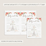 Baby Madlibs Game Floral Tribal Baby Shower