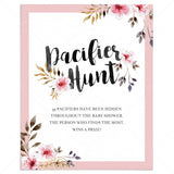 Pacifier hunt sign blush flowers baby shower by LittleSizzle