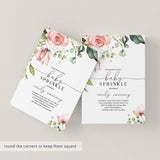 Blush Floral Baby Sprinkle Invitation Editable Template