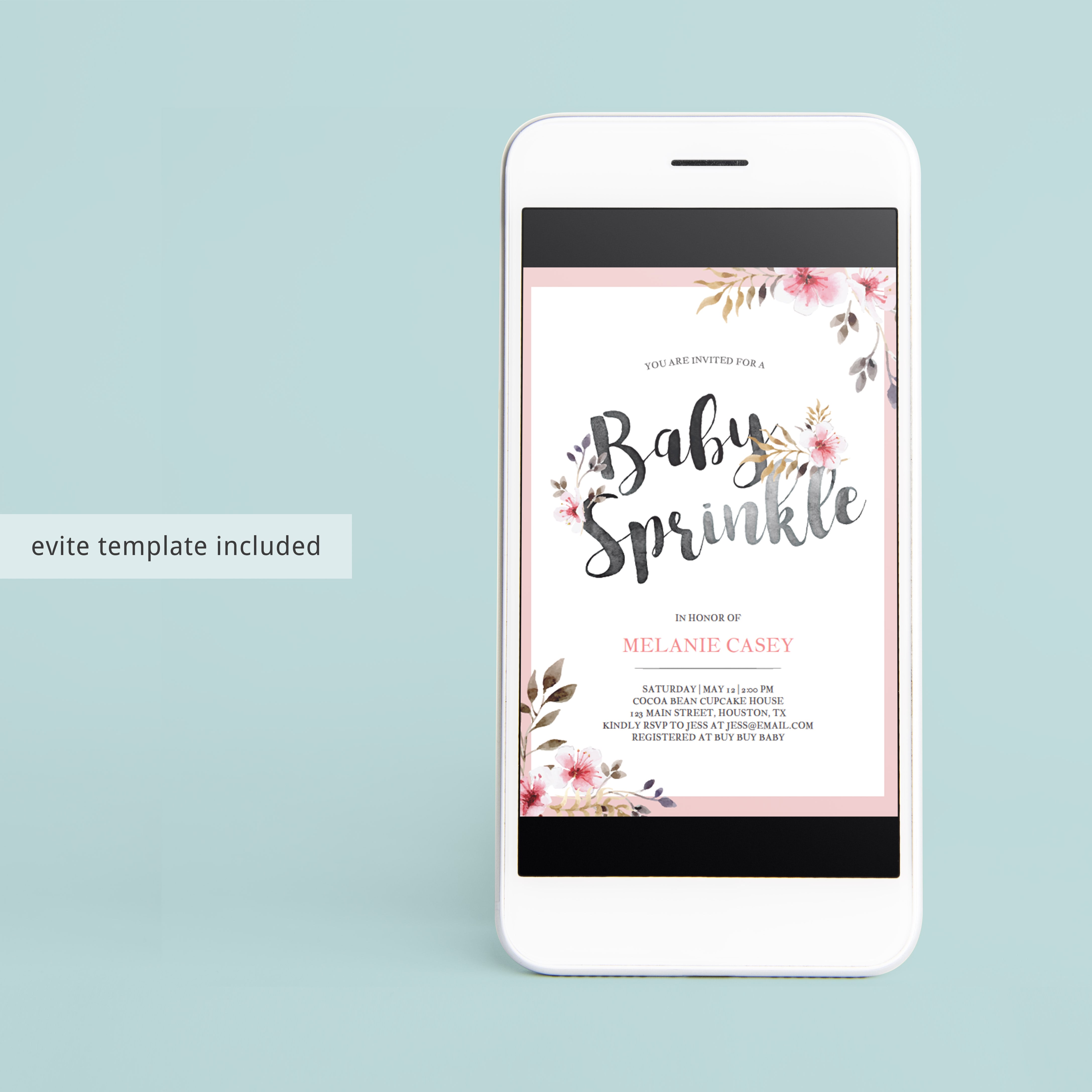 Editable baby sprinkle invitation for girl by LittleSizzle