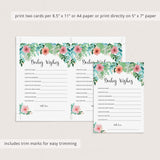 Baby shower wishes game printable for girls by LittleSizzle