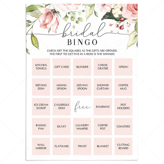 Editable bridal shower bingo game cards by LittleSizzle