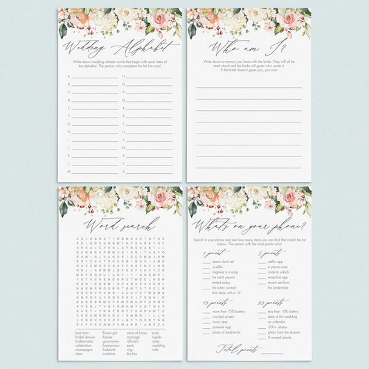printable bridal shower game cards by LittleSizzle