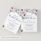 Pink Floral Bridalshower Invitation Cards Printable
