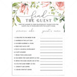 floral bridal shower mingling games download by LittleSizzle