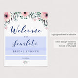 Pink Floral Welcome Poster Editable Template
