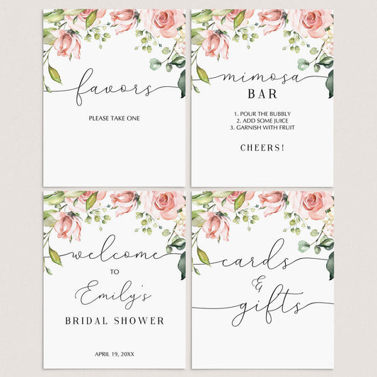 Blush Bridalshower Signs Package Printables by LittleSizzle