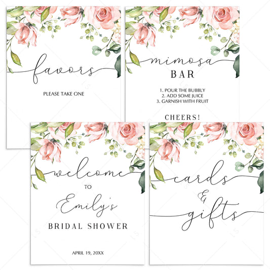Blush Bridalshower Signs Package Printables by LittleSizzle