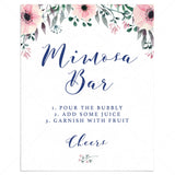 Floral Mimosa Bar Sign Printable PDF by LittleSizzle