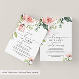 Floral Baby Shower Change of Plans Card Template
