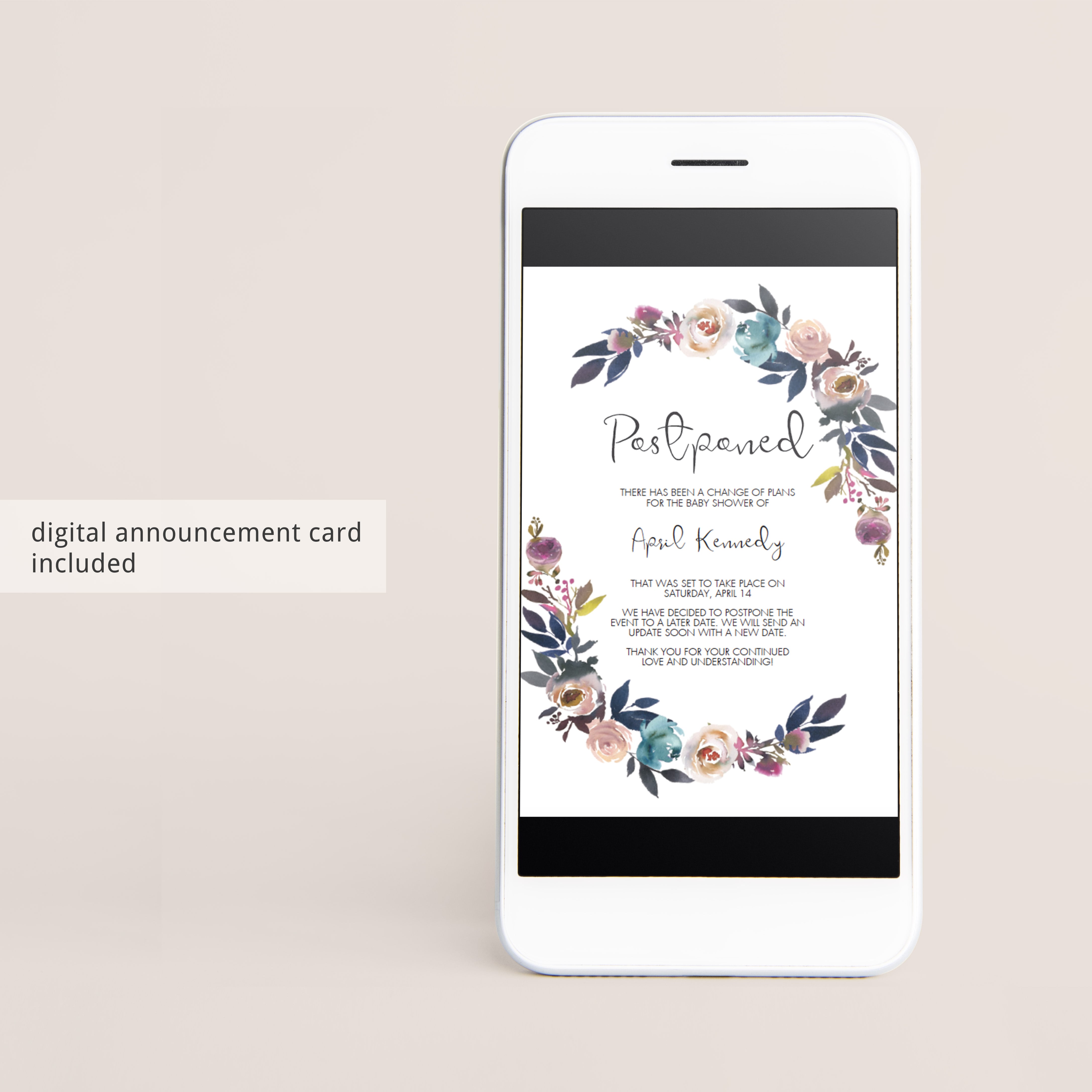 Digital baby shower new plan announcement template by LittleSizzle