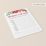 Christmas Word Search Holiday Party Game Printable