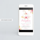 Watercolor floral baby shower invitation pumpkin themed by LittleSizzle