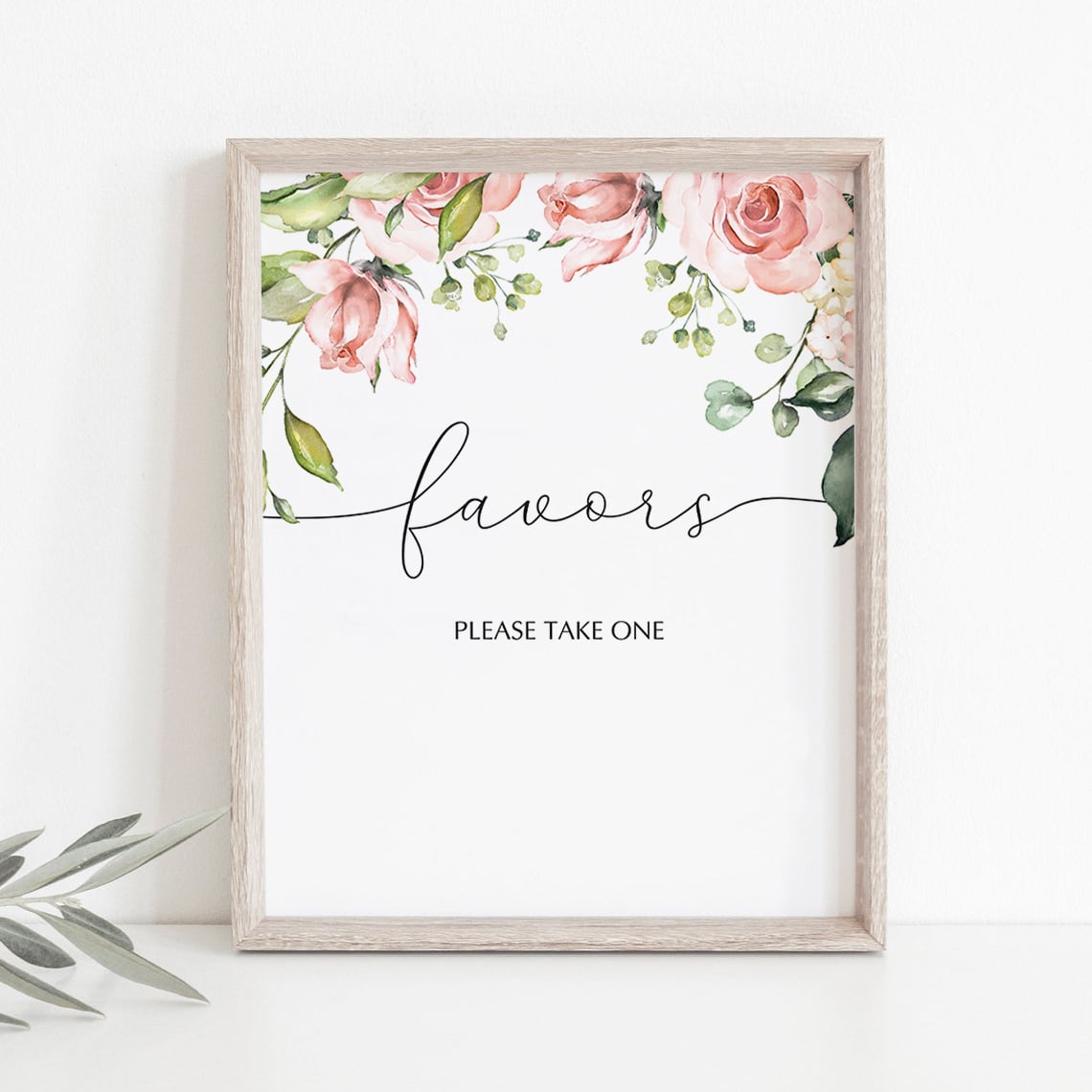 Favors sign printable with watercolor flowers by LittleSizzle