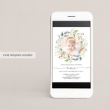 Watercolor leaves wreath birthday invitation by LittleSizzle