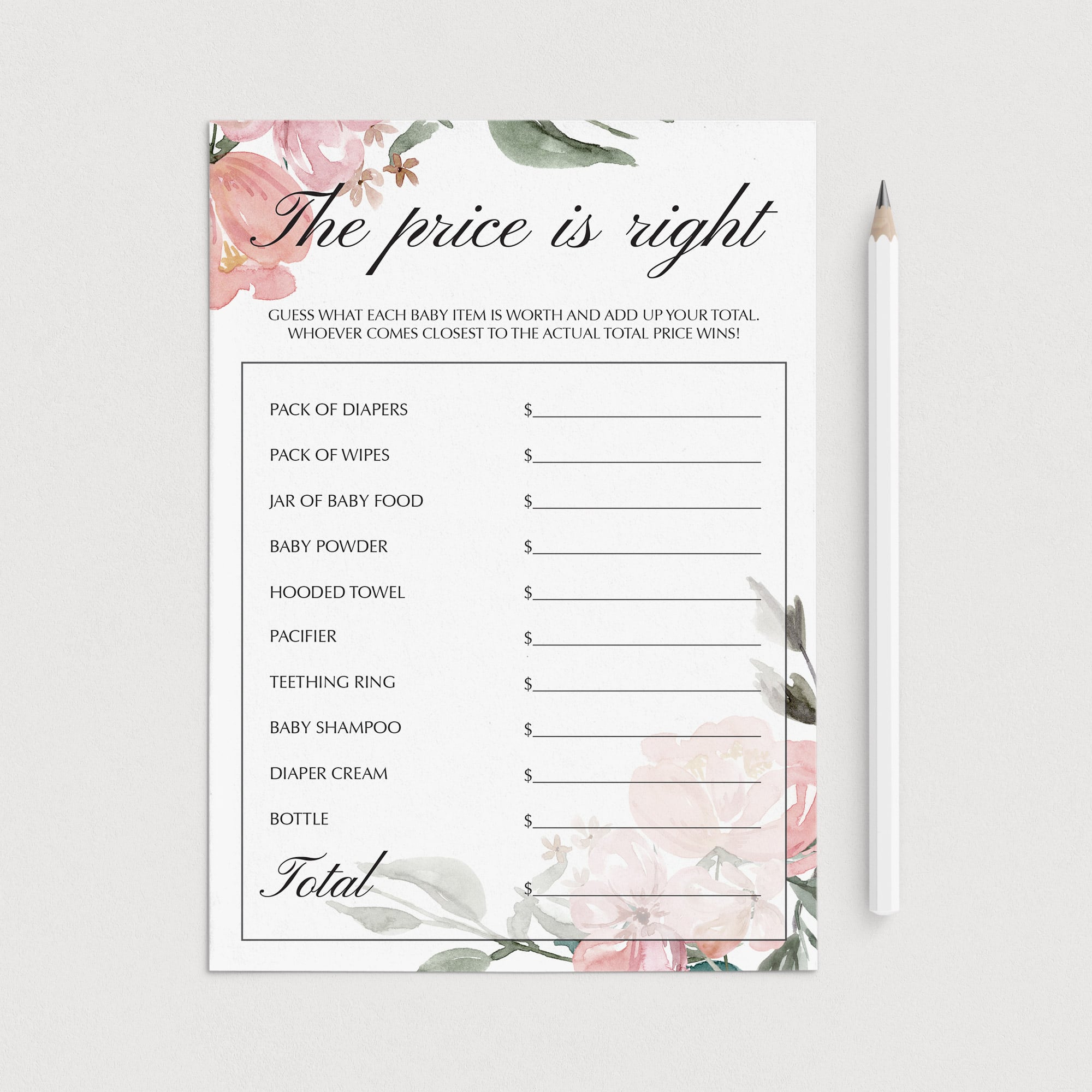 Price is right elegant baby shower game by LittleSizzle