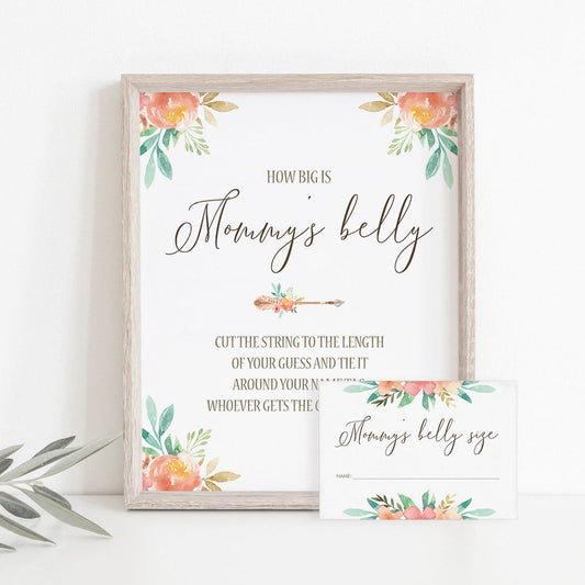 Funny Baby Shower Activity How Big Is Mommy's Belly by LittleSizzle
