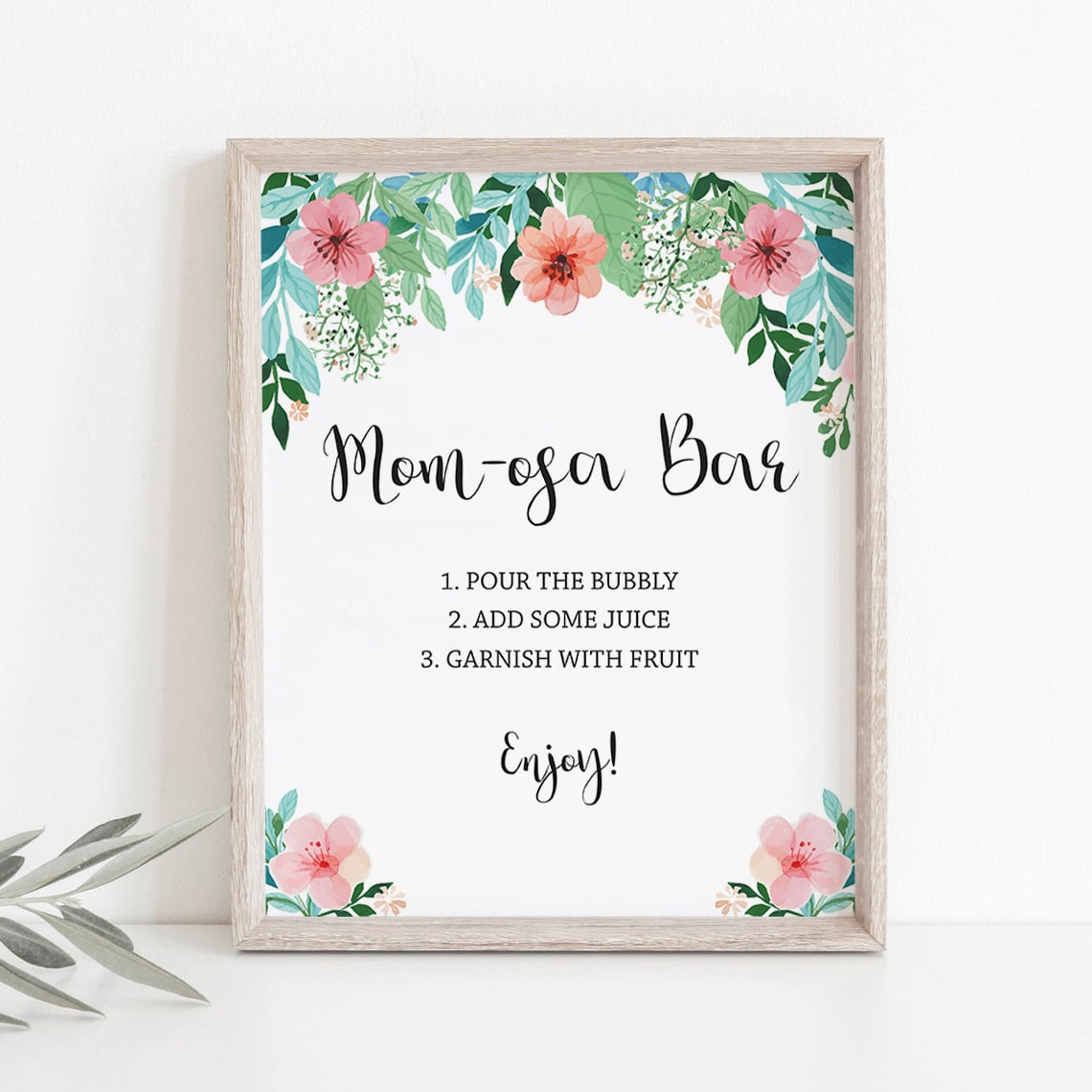 Girl shower momosa bar sign printable by LittleSizzle