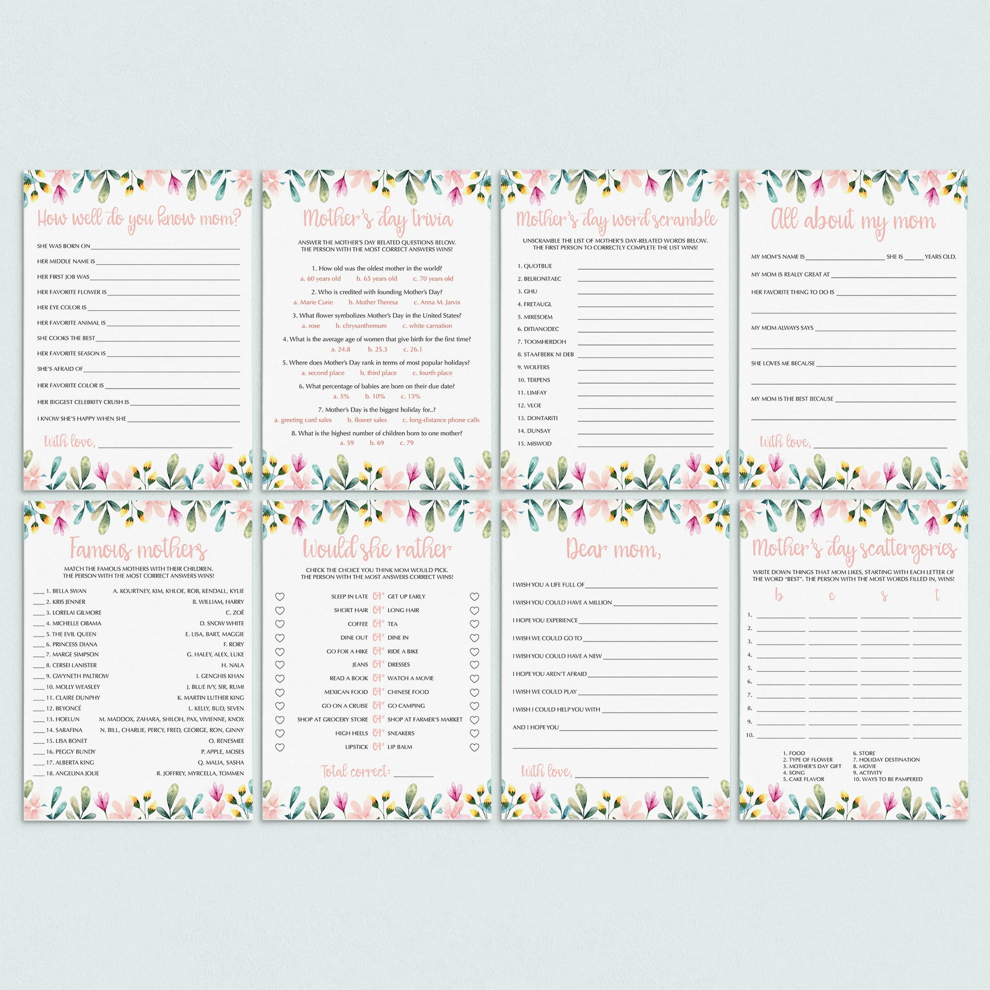 The Ultimate Mothers Day Activities Bundle for Family by LittleSizzle