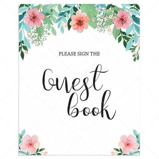 Floral guest book sign printable by LittleSizzle