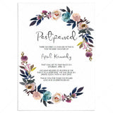 Postponed Baby Shower Card with Floral Wreath Editable Template by LittleSizzle