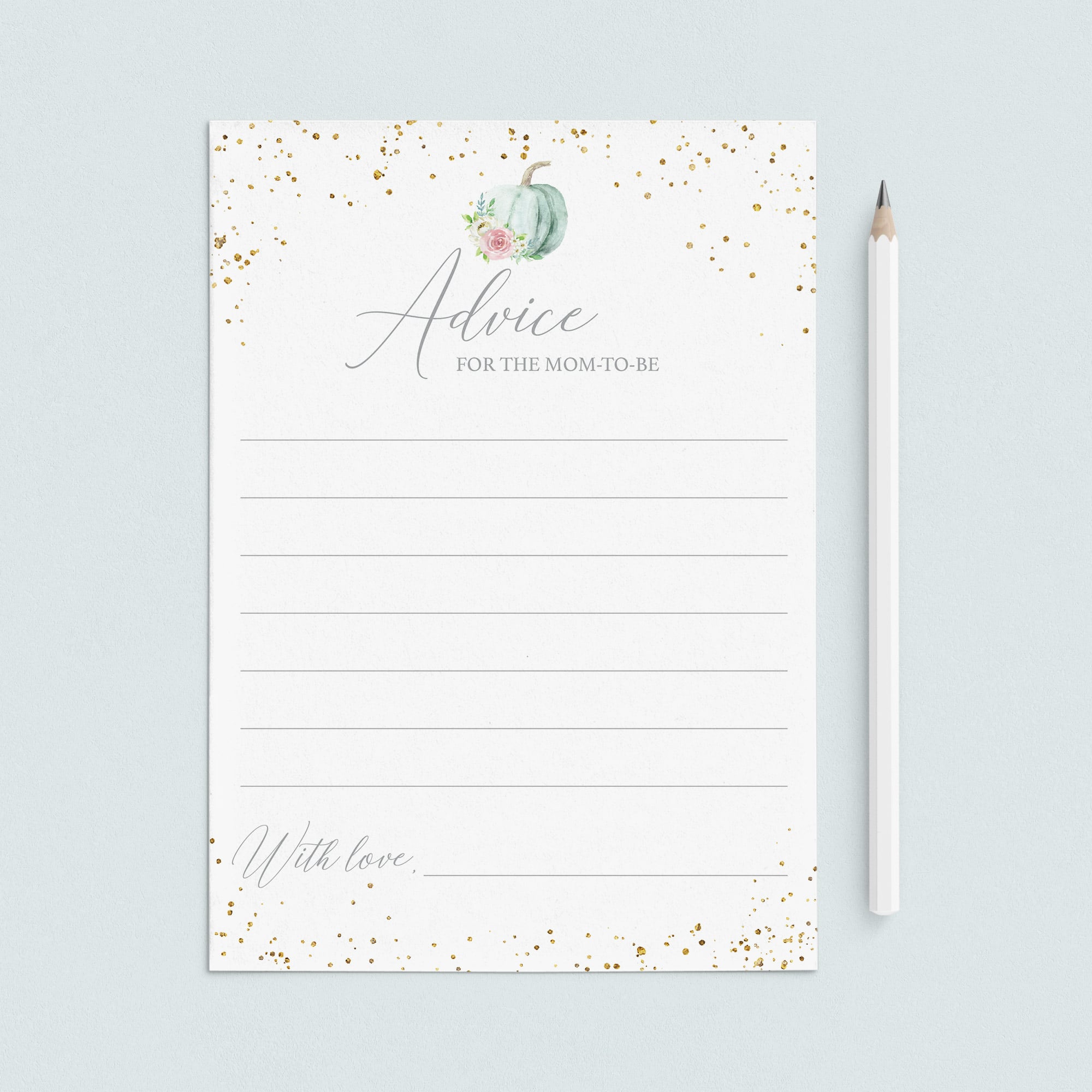 Floral Pumpkin Baby Shower Advice Cards by LittleSizzle