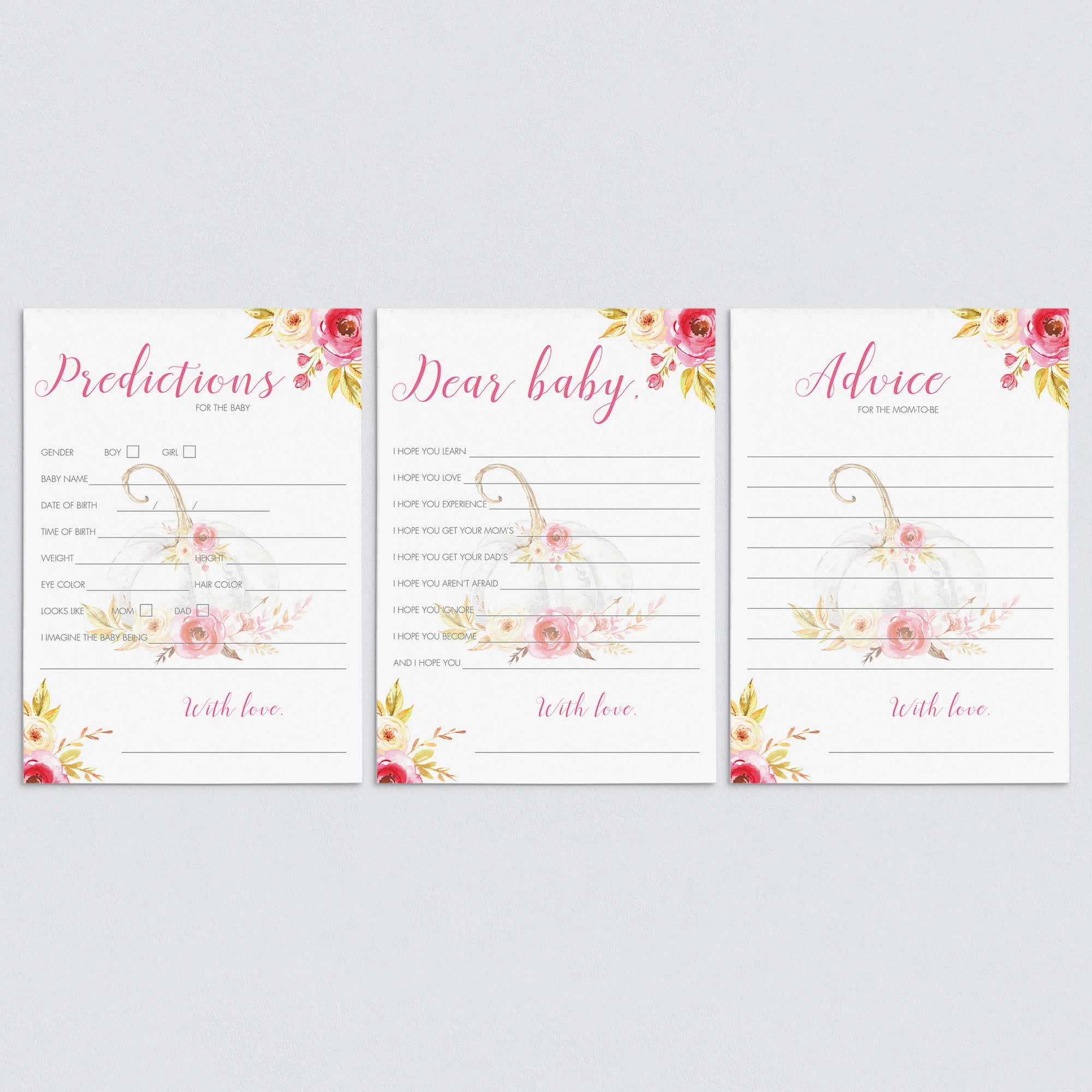 Floral pumpkin baby shower games for girl by LittleSizzle