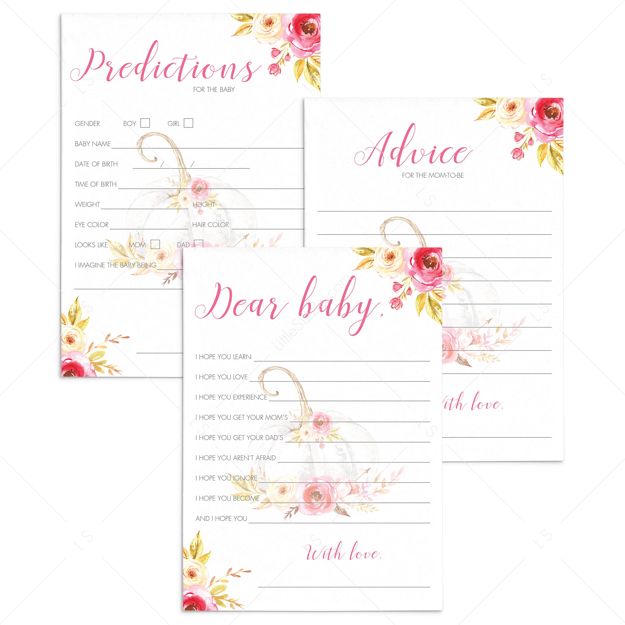 Floral pumpkin baby shower games for girl by LittleSizzle