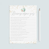 Fall BabyShower Nursery Rhymes Game Printable by LittleSizzle