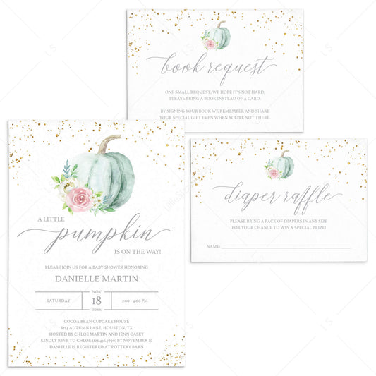 Floral Pumpkin Baby Shower Invitation Set by LittleSizzle