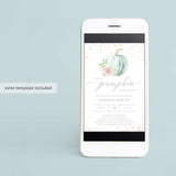 Watercolor Pumpkin Baby Shower Invitation Gender Neutral