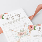 Tribal Floral Baby Shower Bingo Cards Printable