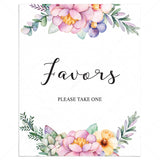 Printable floral shower favors please take one sign by LittleSizzle