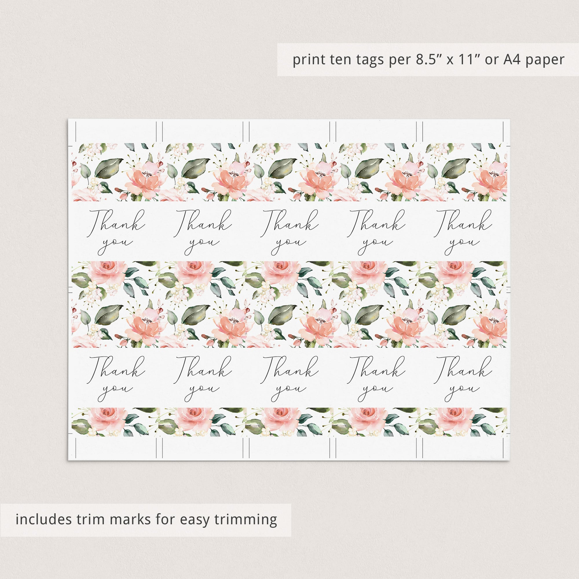 Blush flowers favor labels by LittleSizzle