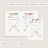 Baby Alphabet Game Printable Pink Watercolor Flowers