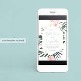 Tropical Bridal Shower Invite Template Instant Download