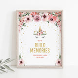 Floral unicorn baby shower games decorate a block sign by LittleSizzle