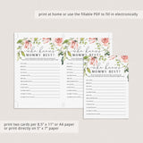 Blush Baby Shower Game Who Knows Mommy Best Virtual & Printable